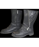 Harley Davidson Woman&#39;s Tanya Motorcycle Boots D87052 Studded Zippered S... - $82.06 CAD