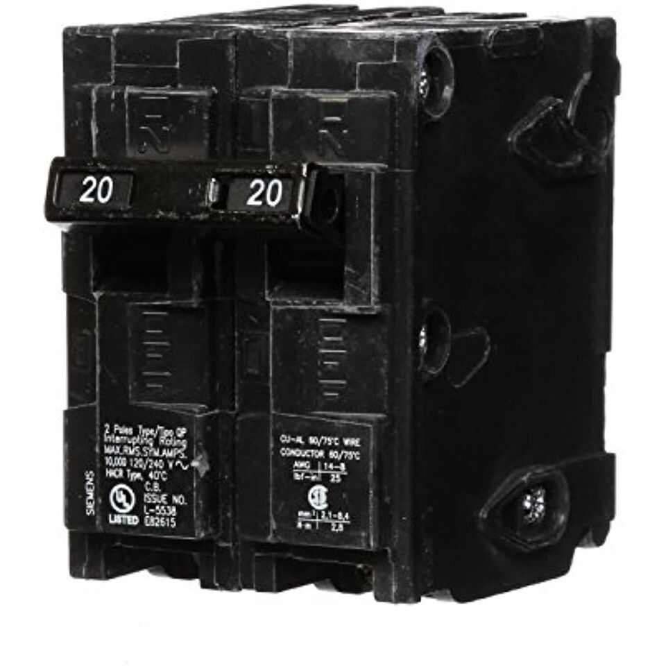 Siemens -HI Q220 20-Amp Double Pole Type QP Circuit Breaker black - $29.08