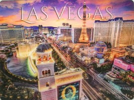 Las Vegas Strip above Bellagio Sign Twilight Strip 3D Postcard - £5.45 GBP