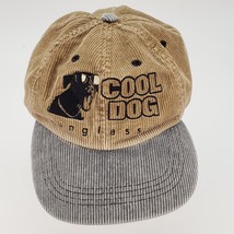 VTG Tan Green Corduroy Snowmass Cool Dog Sunglasses Logo Snapback Hat Cap - $16.95