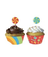 Candy Cupcake Topper Candy Party Cupcake Picks Cupcake Wrappers 12ct - $5.41 CAD
