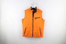 Pearl Izumi Mens Size Large Spell Out Full Zip Puffer Vest Jacket Orange - £34.84 GBP