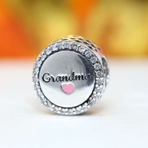 2020 October Release 925 Sterling Silver Grandma Button Charm With CZ &amp; Enamel  - £14.23 GBP