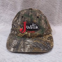 JUSTIN BOOTS Embroidered Logo Camo Strapback Ballcap Cap Hat Adjustable  - $12.88