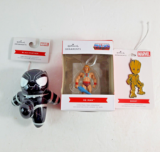 Lot 3 2022 Hallmark Marvel MCU Christmas Ornaments and He-Man MOTU NIB Groot - £23.25 GBP