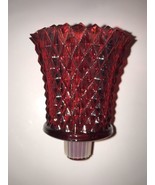1 Vintage Red Flash Glass Diamond Point Peg Votive Candle Holder HOMCO 1... - $18.00
