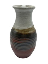Studio Pottery Vase Measures 8&quot; Tall Western Brown Earth Tone Signed Art... - $64.00