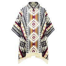 Alpaca wool Mens Unisex Hooded Poncho Aztec pattern boho hippie ONE SIZE... - £93.53 GBP