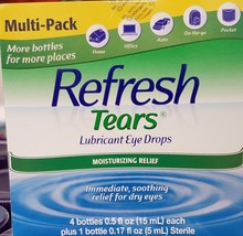 Refresh Tears Lubricant Eye Drops Multi-Pack 4 Plus 1 Bonus Bottle Moist... - $27.30