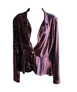 NEW Red Sequined Peplum Blazer Size L Juniors/ Women&#39;s M - $23.38
