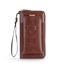 Men Unisex Pu Leather Cell Phone Purse Wallet Handbag Wristlet Pouch Card Bag Bu - £58.14 GBP