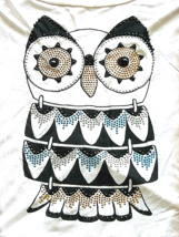 The Clas-sic Women&#39;s Ladies Glitter OWL Sleeveless T-Shirt Medium Loose ... - $7.87