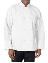 Uncommon Threads 7/8 Sleeve White Chef Coat Cook Jacket w 8 Buttons Men&#39;... - $18.70