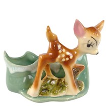 Vintage 1950s Walt Disney Bambi Deer Fawn Ceramic Leeds Pottery Planter MCM USA - £42.54 GBP