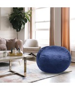 Navy Minky Velvet 5ft Bean Bag Chair - Plush, Kids/Adults, Washable - $2,979.85 MXN