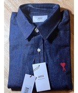 Size 40  Ami Alexandre Mattiussi  Denim Overshirt SHIRT BUTTON  FRONT L/... - $257.12 CAD