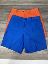 Lot Of 2 IZOD Saltwater Shorts Relaxed Classics Bermuda Size 36 Flat Front - $27.69
