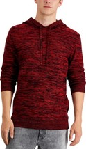 Sun + Stone Men&#39;s Solid Marled Hooded Sweater Poinsettia Red-Medium - $21.99