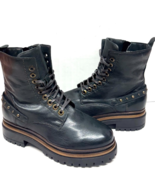 MIZ MOOZ SOFT LEATHER  PLATFORM BOOT SIDE ZIP  LACE UP 37EU/7US DARK GRE... - $2,987.31 MXN