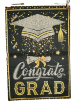 Congrats Grad Welcome Garden Flag Double Sided Burlap 12 x 18 inches - £7.33 GBP