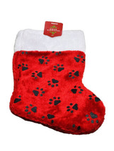 Nortlight Plush Paw Black Plush Design Red Stocking 14” Christmas Home - $17.06 CAD