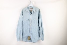 NOS Vintage 90s Calvin Klein Mens L Checkered Chambray Collared Button Shirt USA - £55.18 GBP