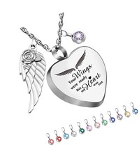 Heart Urn Necklace for Ashes with 12 Birthstones for - £36.47 GBP