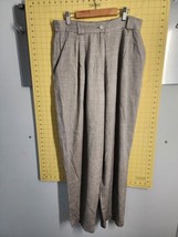 MZM Sport Pants Womens Sz Large Gray White Muted Plaid Elastic Waist - £12.24 GBP