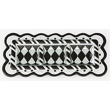 Black and White Dazzling Delight Glass Sectional Server - $27.71