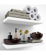 17&quot; White Floating Shelves Wall Mounted For Bathroom  Rustic Farmhouse W... - £43.27 GBP