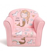 Kids Mermaid Armrest Couch Upholstered Sofa - Color: Pink - $1,783.82 MXN