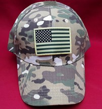 Squadron Multicam Hat With 2 Hook &amp; Loop Patches Flag &amp; Morale - U.S. Ve... - $7.99