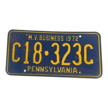 1972 Pennsylvania license plate tag M.V. Business C18-323C Man Cave Barn... - £22.38 GBP