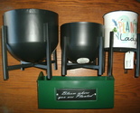 NEW Bundle Lot 4 Metal Planters 3 Stands Scratch &amp; Dent Flower Pots blac... - $20.95