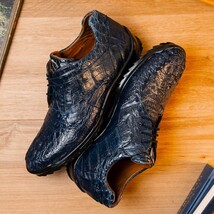 Kratos Genuine Caiman Crocodile Fashion Sneaker Navy image 6