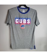 Fanatics Chicago Cubs Shirt Heathered Gray Speckled Large Short Sleeve - $15.98