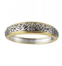 Gold and silver tone cuff bangle bracelet mix metal jewelry for women 7&#39;... - $75.00