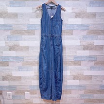 Universal Thread Curved Leg Denim Jumpsuit Medium Wash Sleeveless Womens 00 - £30.60 GBP