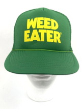 Vintage Trucker Hat Mesh Weed Eater Lawn Trimmer 1980s Green Snapback Cap - £32.67 GBP
