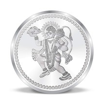 2 X Silver Coin  999 Pure  of Lord  Hanuman 10 gm ( Pack of 2 ) Free Shipping - £54.74 GBP