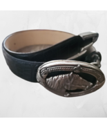 Black Alligator Look Belt Horsehead Buckle 1996 - $27.15 CAD
