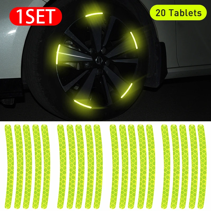 20pcs Car Wheel Hub Reflective Sticker Tire  Reflective Strips  Sticker ... - £94.12 GBP