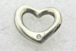 Vintage Heart with Diamond Accent REAL SOLID .925 Sterling Silver 4.0 g - £39.16 GBP