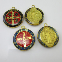 50pcs of Assorted 1 Inch Catholic Round Epoxy Saint Benedict Medal Pendants - $33.64
