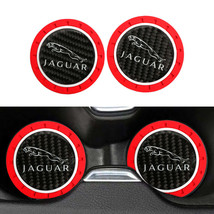 Brand New 2PCS Jaguar Real Carbon Fiber Car Cup Holder Pad Water Cup Slot Non-Sl - £11.79 GBP