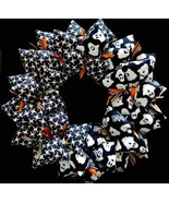 Glow in the Dark Handmade Fall Halloween Wreath with Ghosts and Skulls - £39.50 GBP