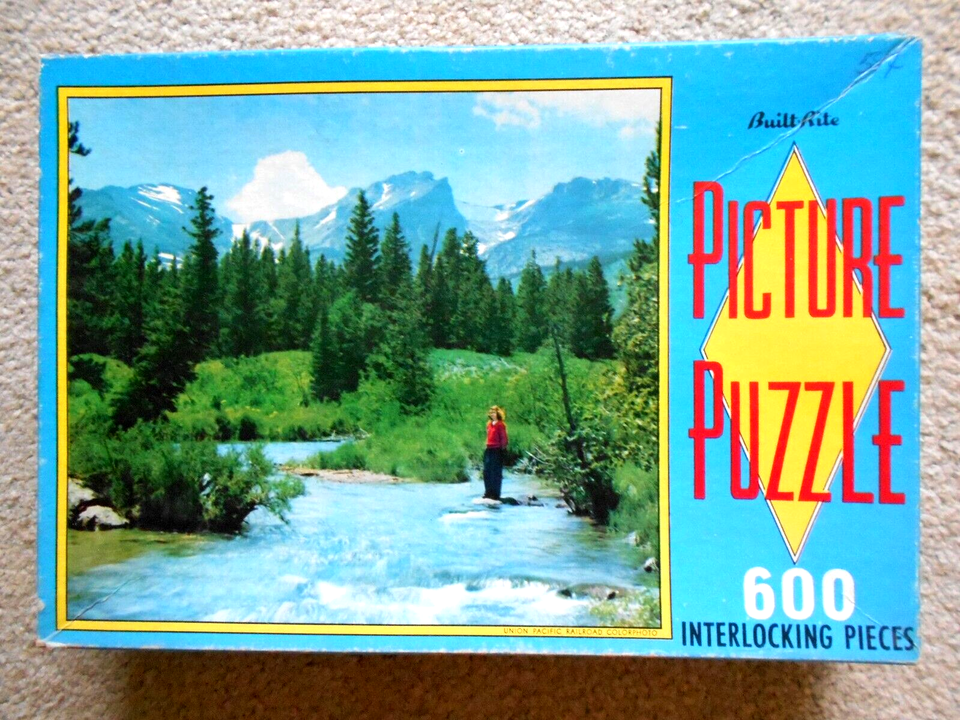 Built Rite Picture Puzzle Union Pacific Railroad Clear Streams 600 Pc. P... - $11.87