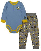 John Deere Thermal Bodysuit Pant Set Sizes 3/6, 6/9, 9/12 Months (Blue E... - £17.04 GBP