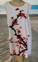 Women&#39;s Cherry Tree Blossom Summer Tank Top Dress Size 2XL - $190.31 MXN