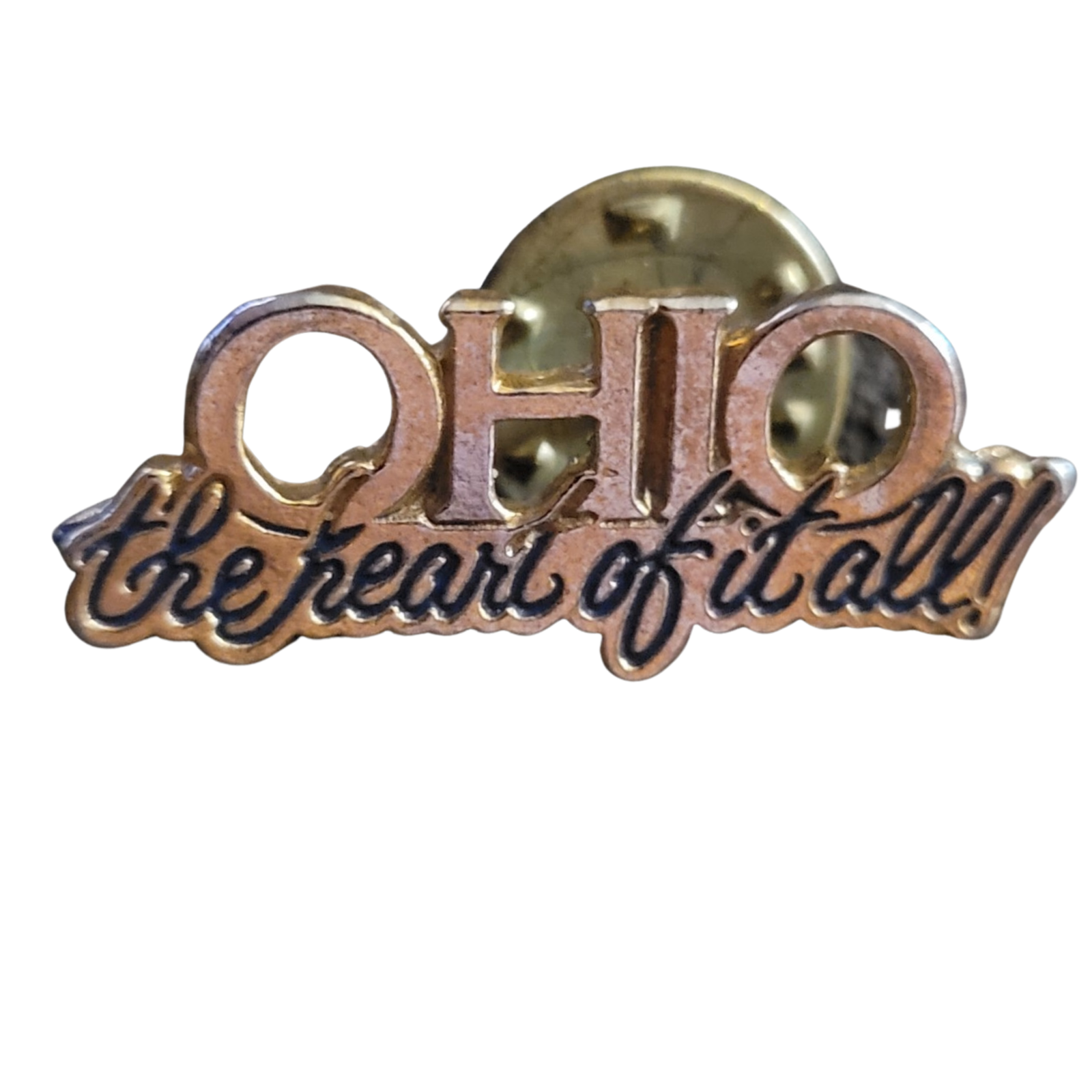 Primary image for Vintage Ohio The Heart of It All Lapel Pin Gold Tone District 65 Souvenir 